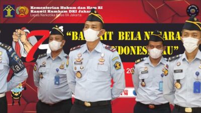 Lapas Narkotika Jakarta Ikuti Upacara Peringatan Hari Bela Negara Ke-74 dan Kesiapan Nataru 2022/2023
