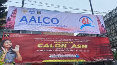 Semarakkan AALCO ke 61, Lapas Perempuan Palembang Pasang Banner/Spanduk Asian-African Legal Consultative Organization